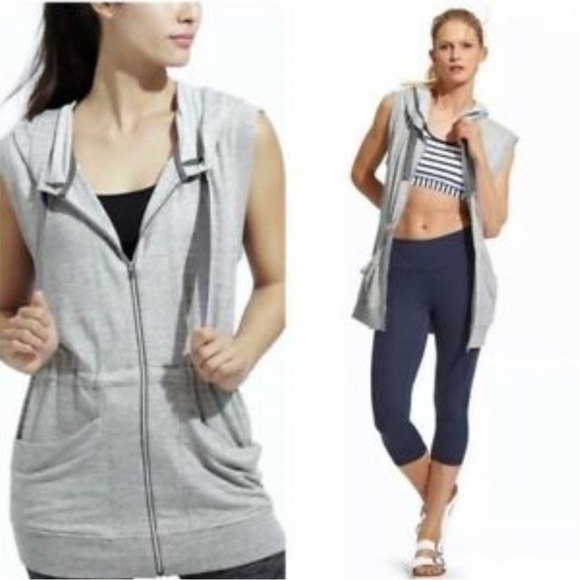 Athleta Tops - Athleta Lotus Lightweight Heather Gray
Comfy Hoodie Vest